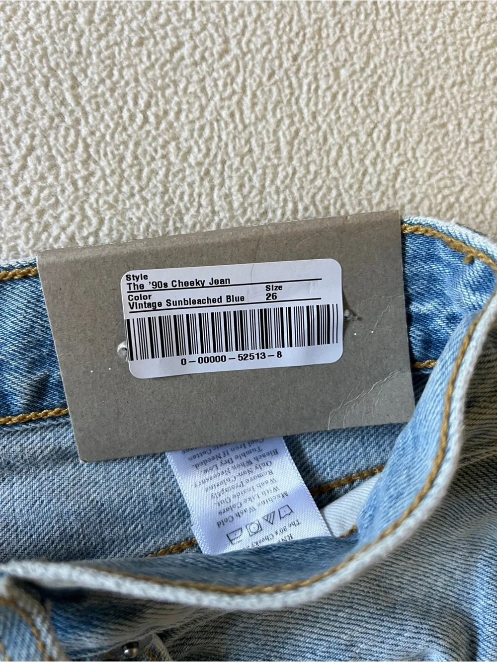 NEW Everlane 90s Cheeky Jeans Vintage Sunbleached Blue Straight Leg Button Fly